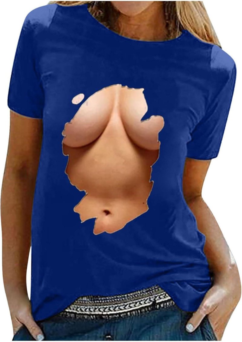 T -shirt with chest pattern