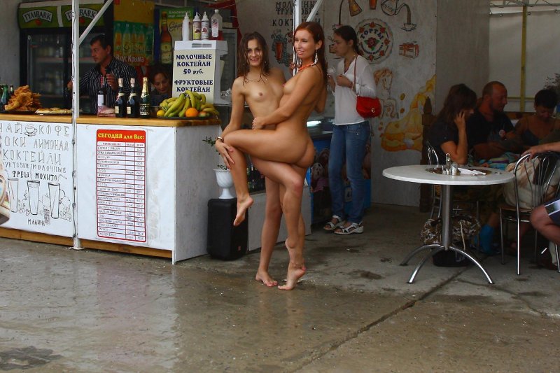 Naked women in public places