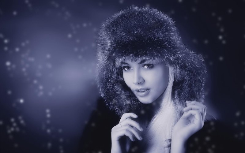 Girl in a fur hat