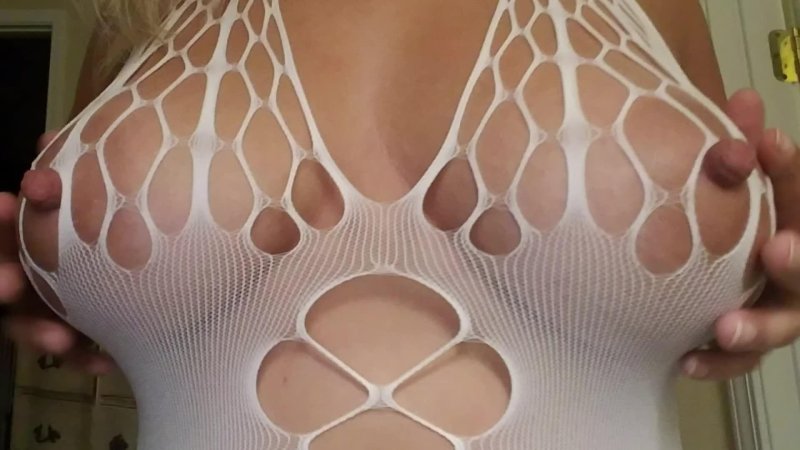 Big nipples in a net