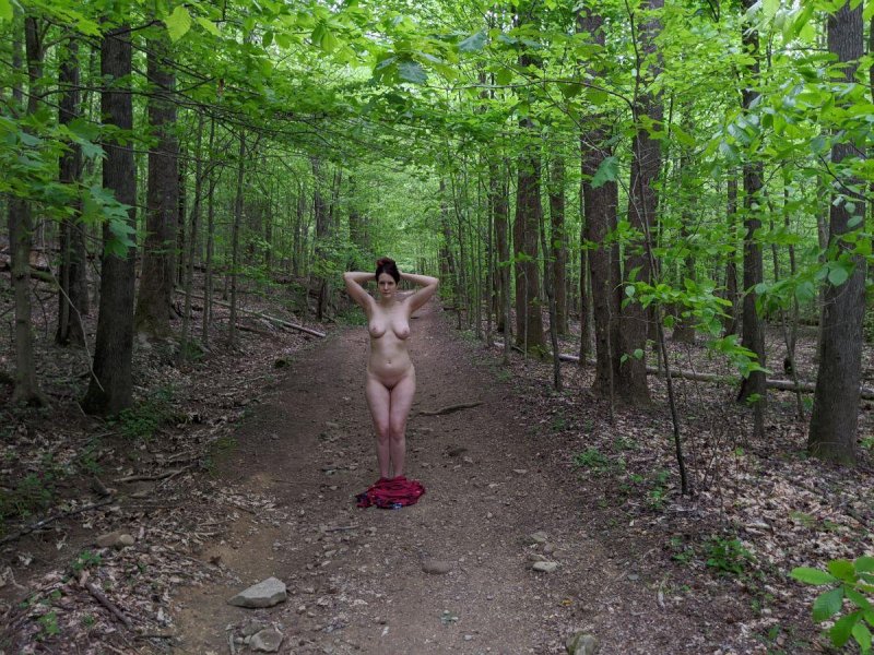 Naked in the woods