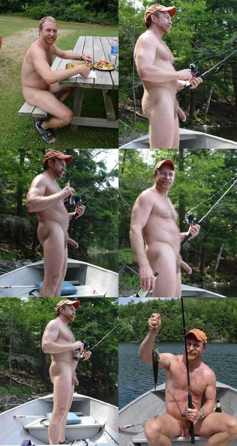 Naked fisherman