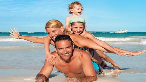 Family on the beach