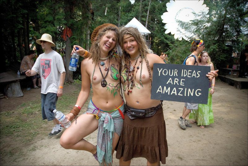 Festival empty hills naked