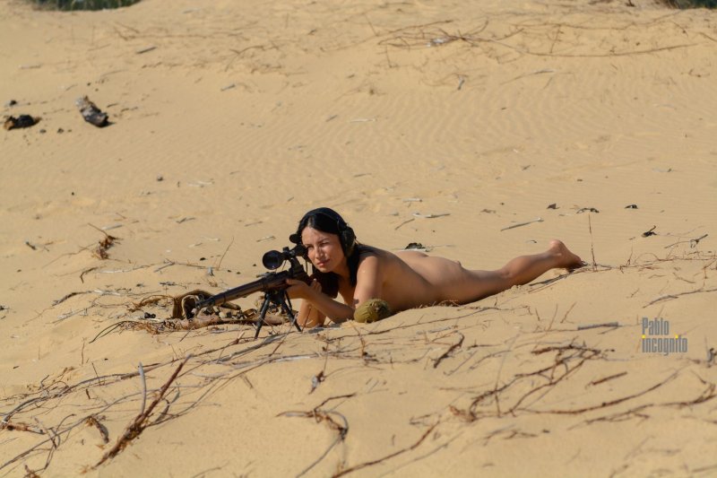 Girl with a sniper rifle