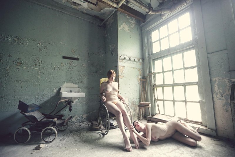 Nude in abandoned and dark places
