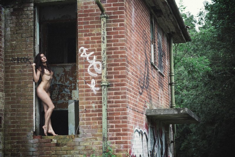 Photo shoot in an abandoned building