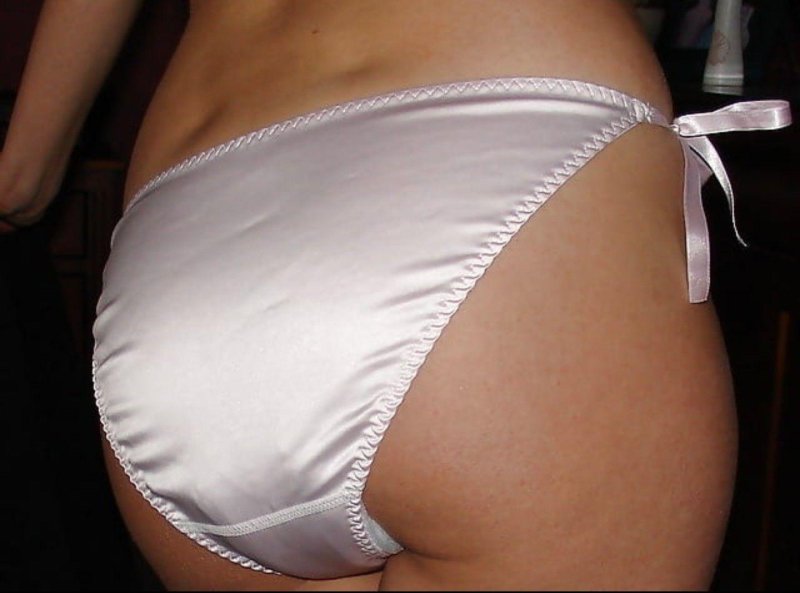 White satin panties