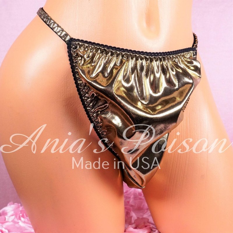 Golden thongs for girls