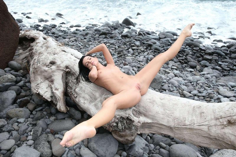 Brunette on the beach