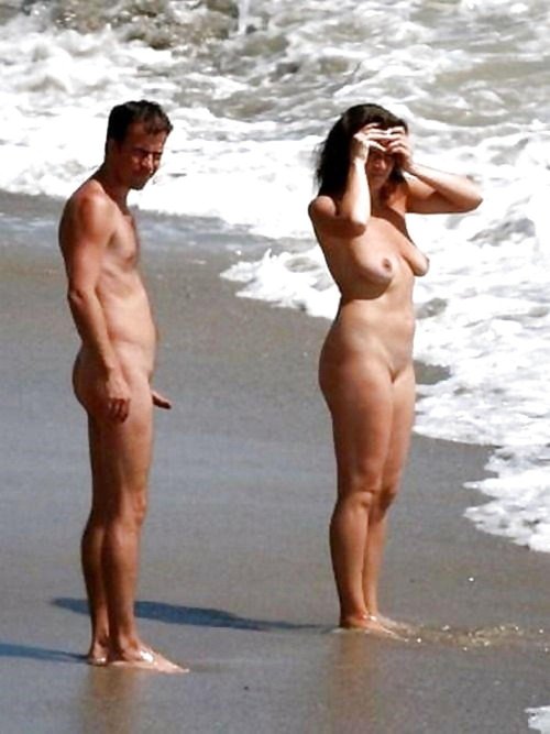 Erection on a nudist beach