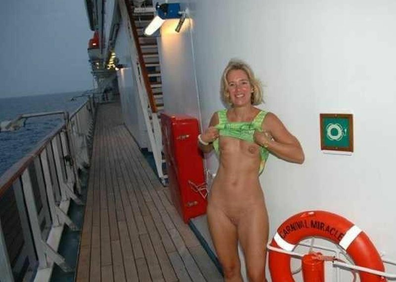 Naked woman on the ship