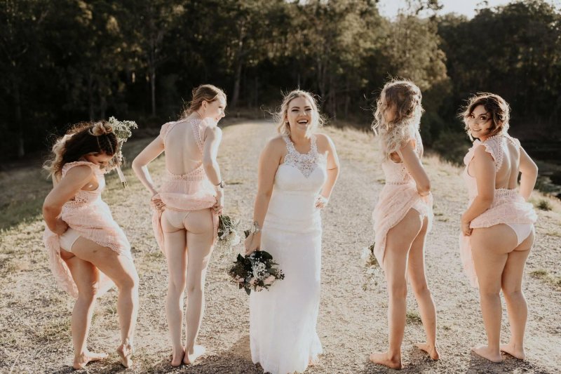 Naked brides at a wedding