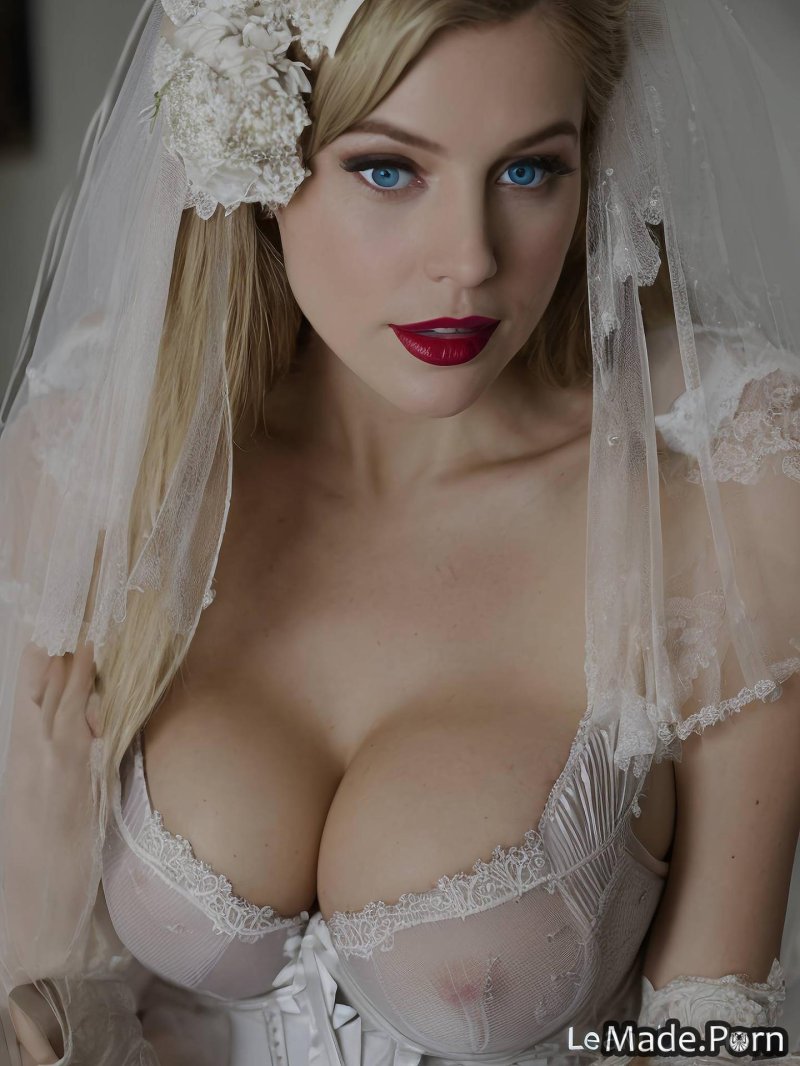 Bride with a big neckline