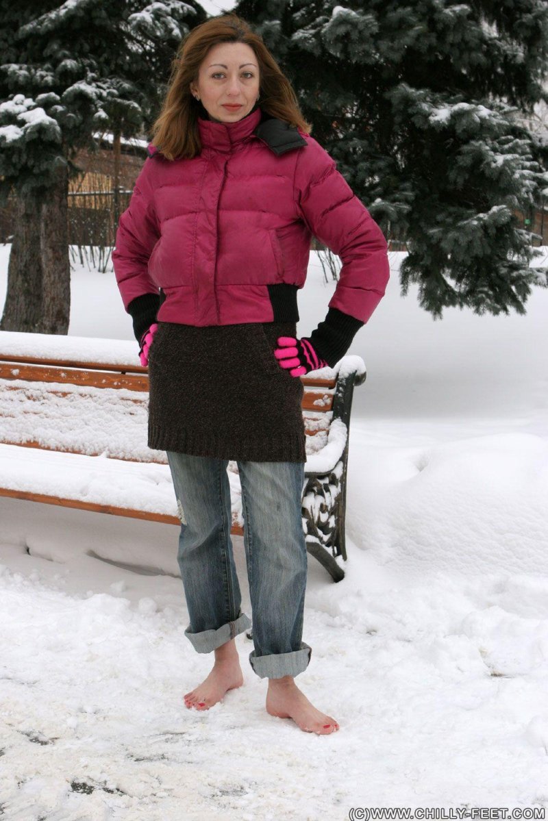 Barefoot in the snow
