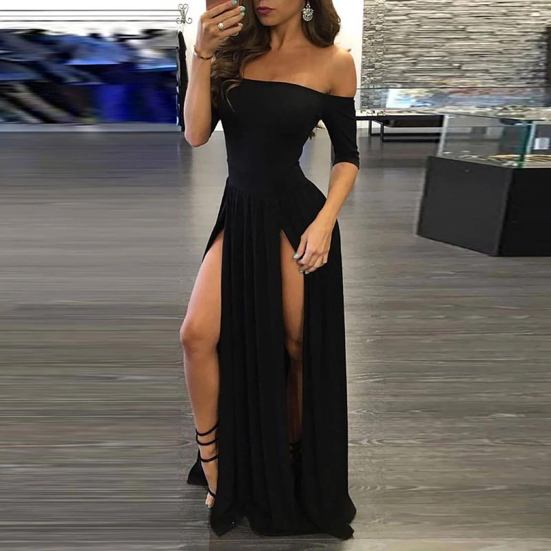 Sexy black evening dress