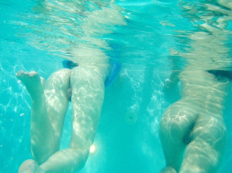 Under water without clothes