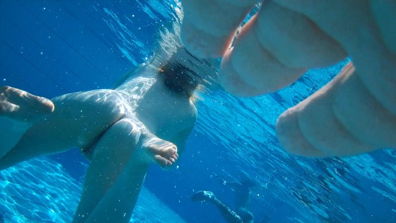 In the pool nude