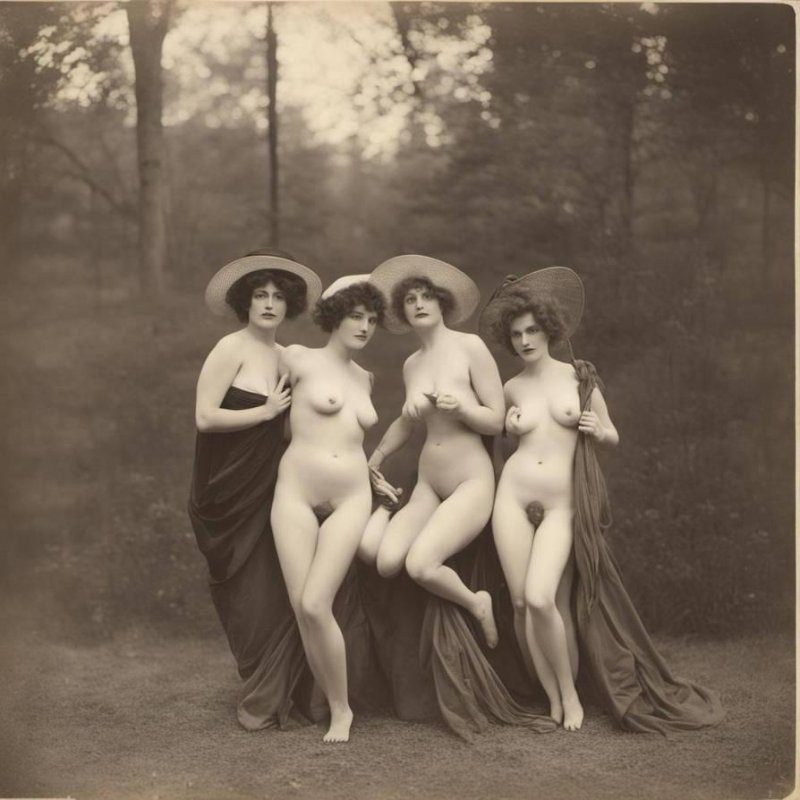 With naked girls