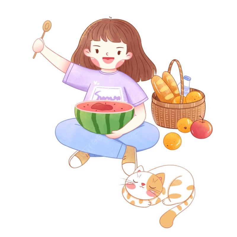 Girls on a picnic drawing
