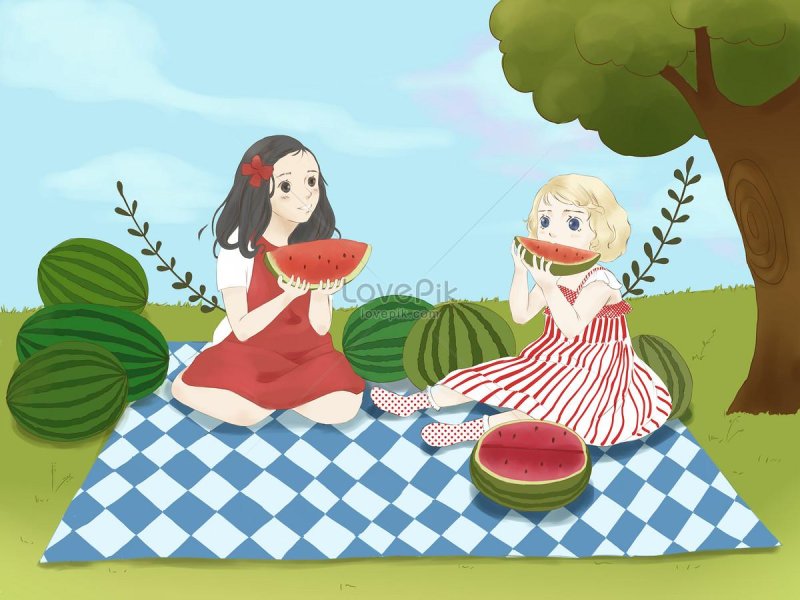 Girl with watermelon