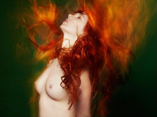 Red girl nude