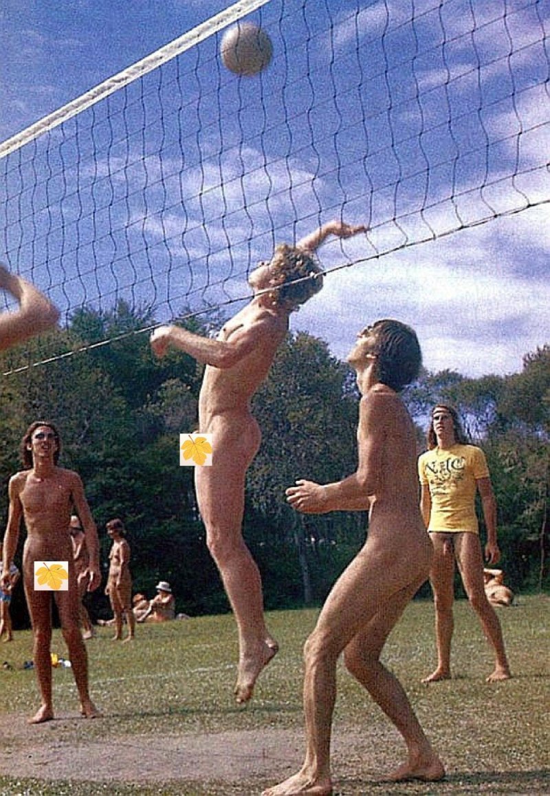 Naked play volleyball