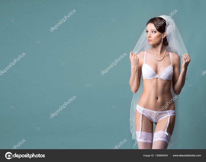 Bride in underwear