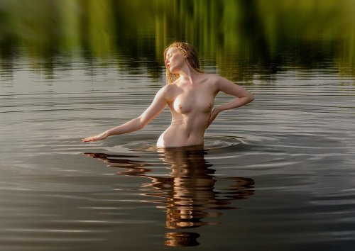 Naked in water