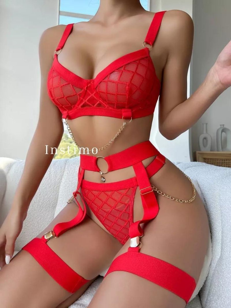 Sexual set of transparent linen with
