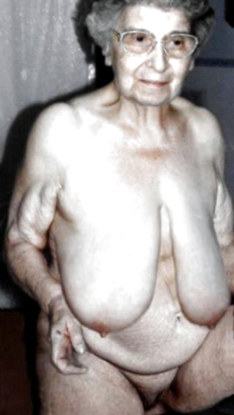 Naked boobs of old grandmother
