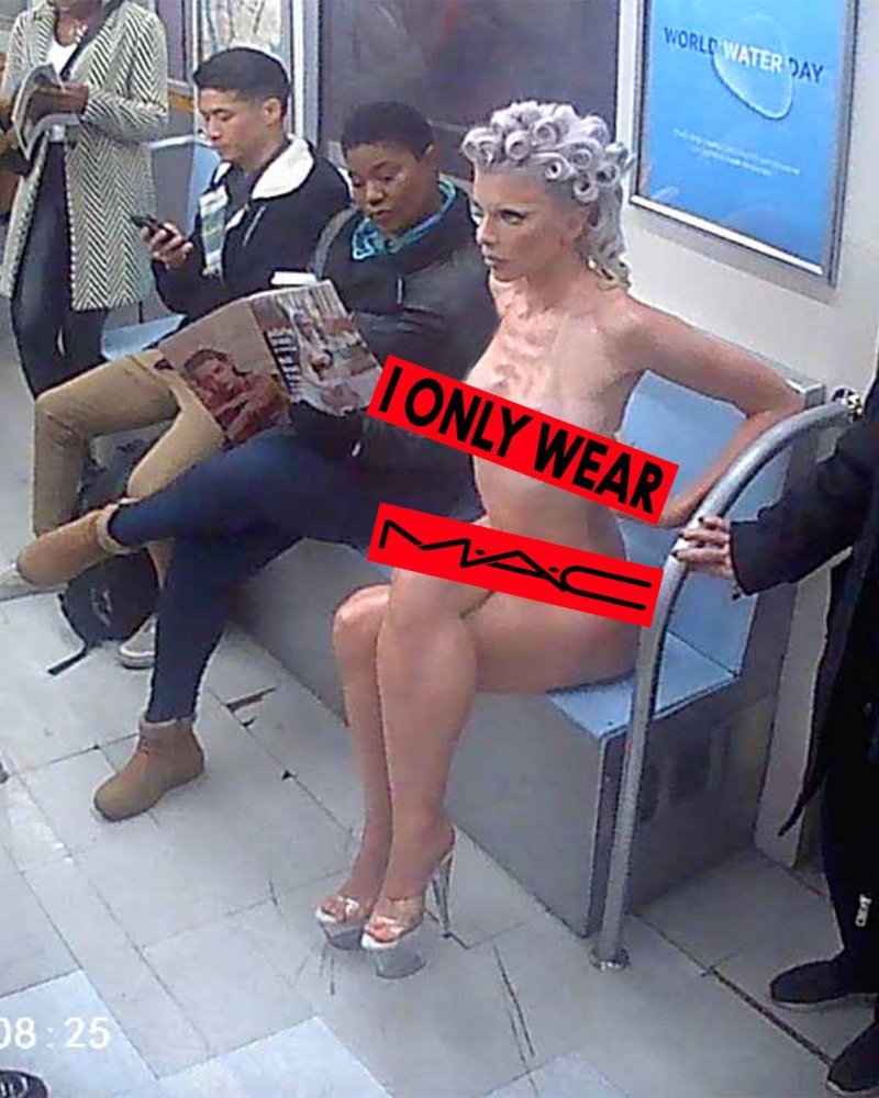 Naked in the subway