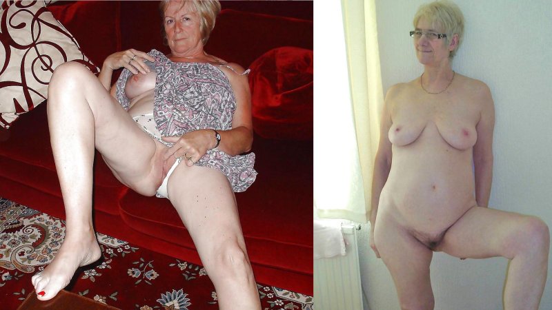 Naked elderly old women