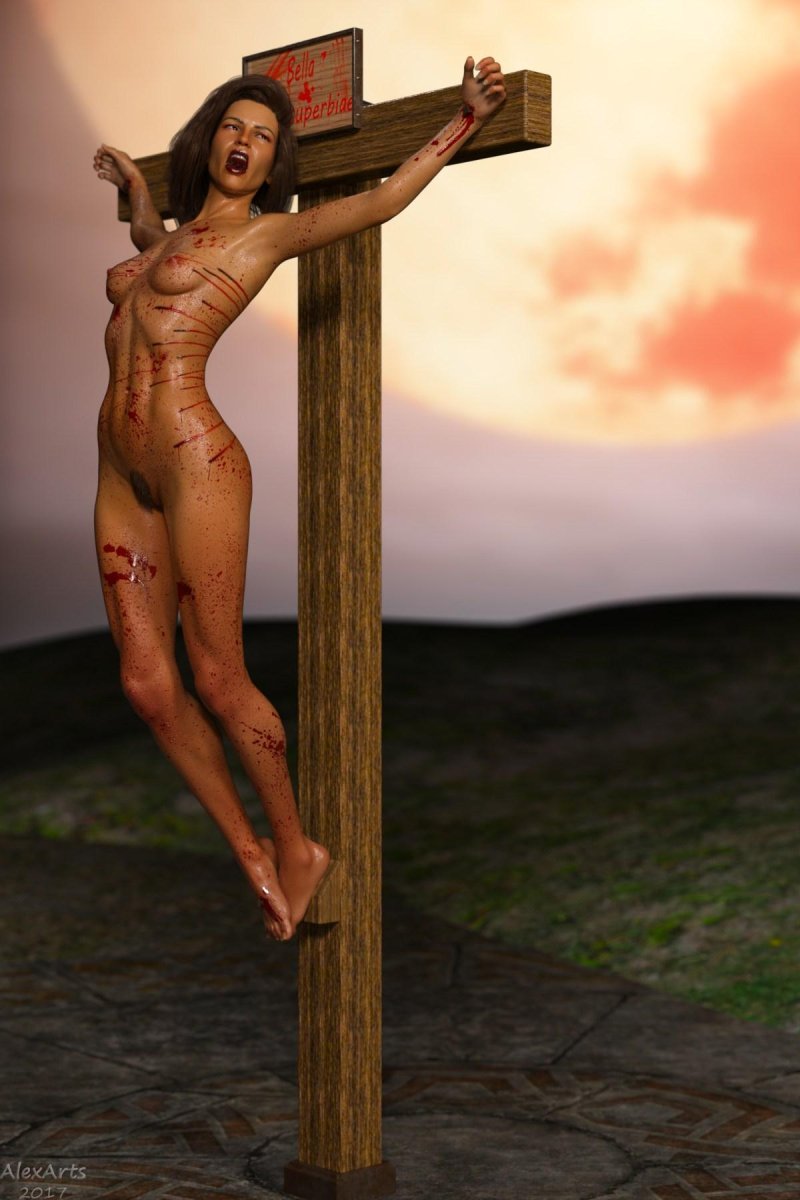 Naked women crucifix D