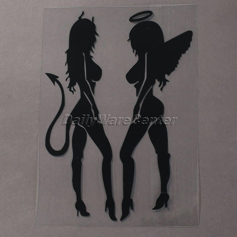 A car sticker Angel and Demon