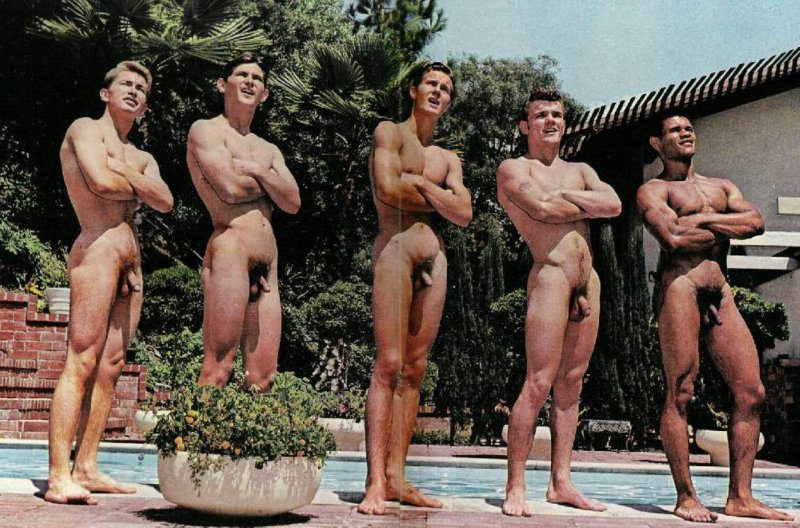 Naked swimmers of men retro