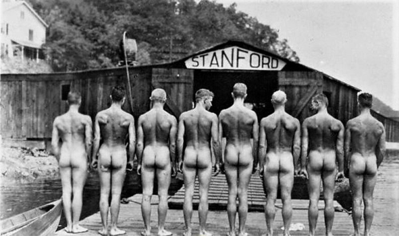 Retro swimming naked