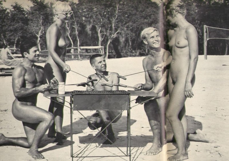 Family retro nudism