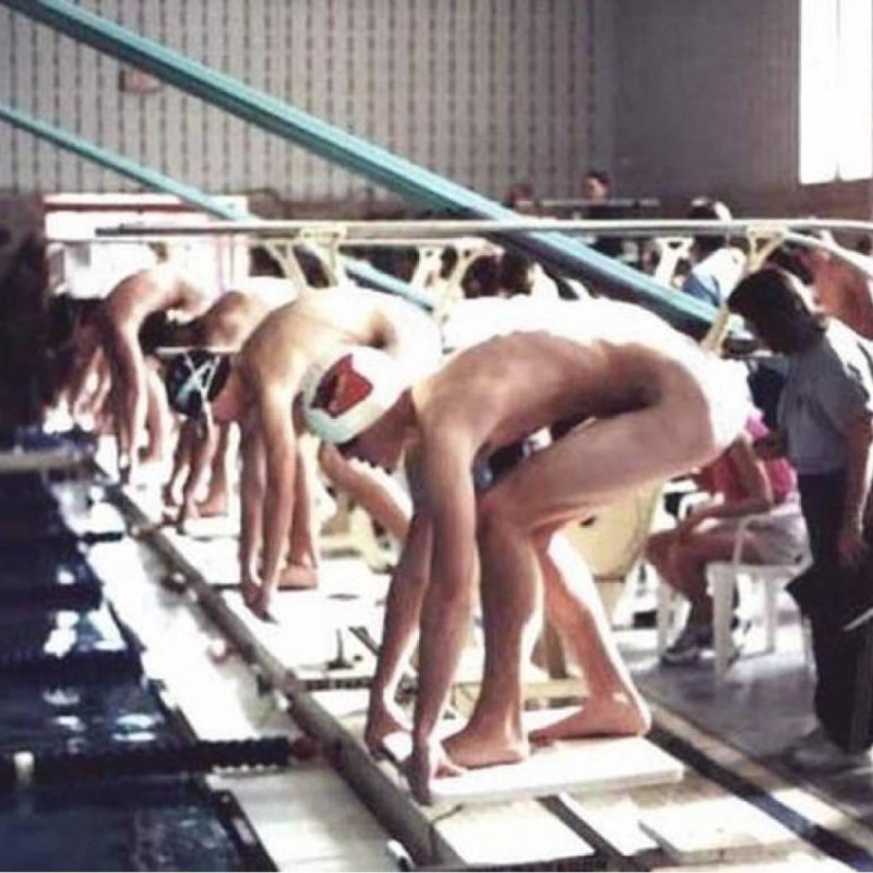 Swimming naked