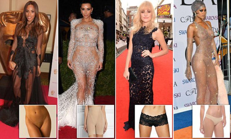 Transparent dress without underwear