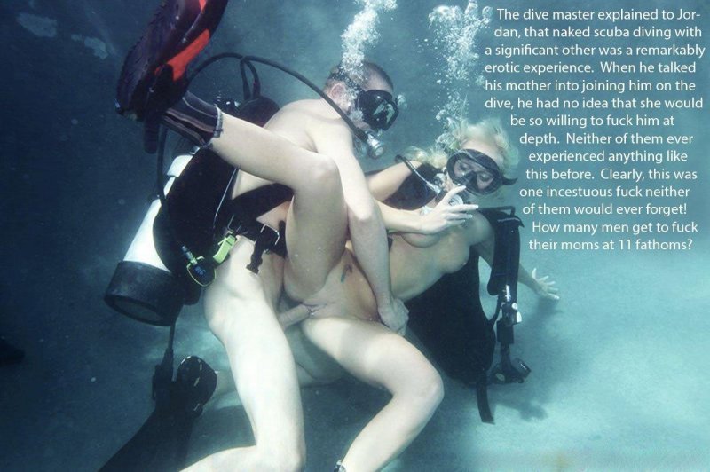 Naked with scuba gear
