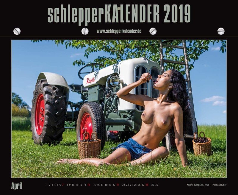 Girls naked and tractor