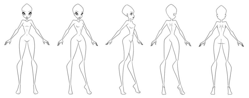 Winx mannequins for drawing