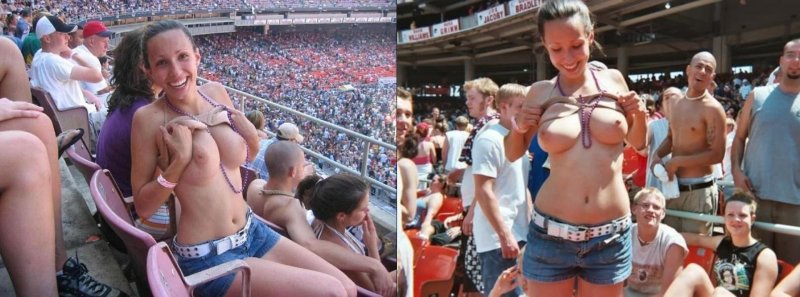 Showed boobs in public