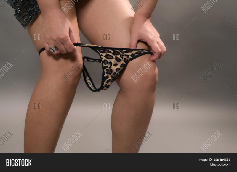 Girl in leopard underpants