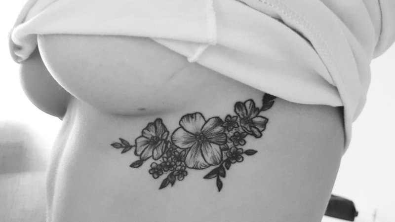 Breast tattoos flowers