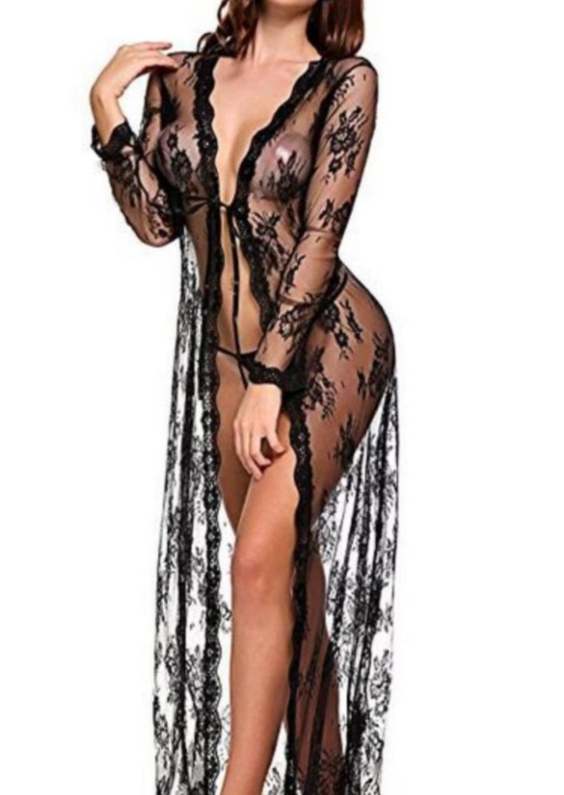 Lace dressing gown