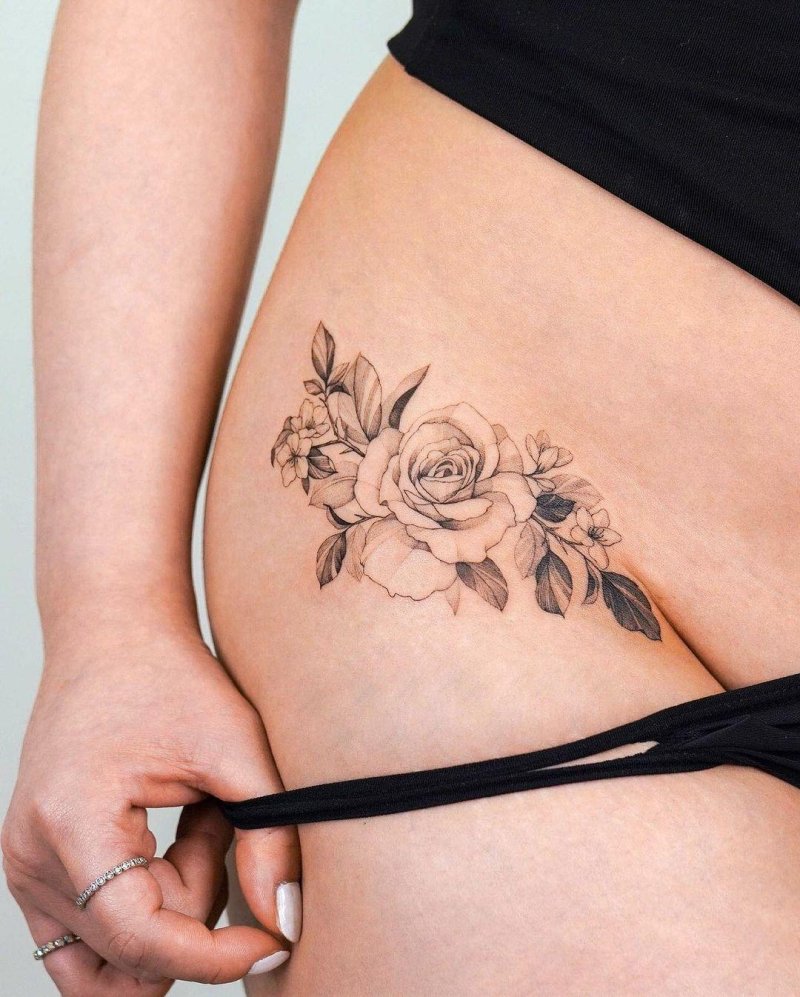 Tattoo on the female hip