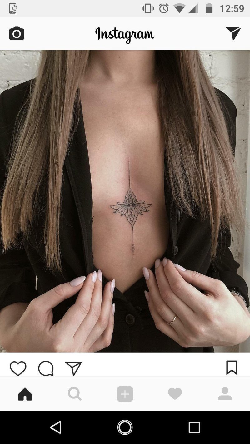 Tattoo between the sternum of girls