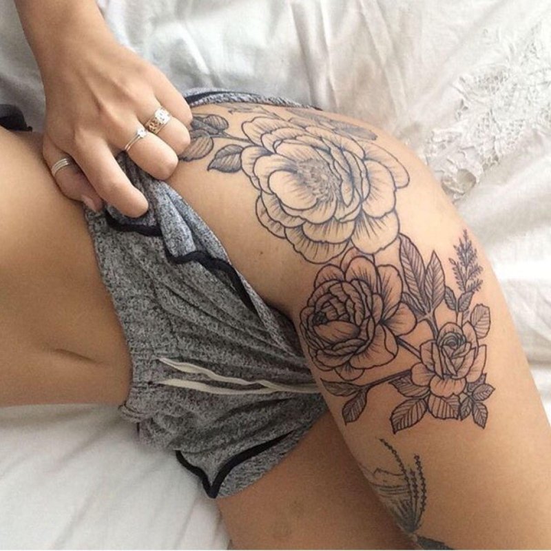 Beautiful tattoo for girls on the hip